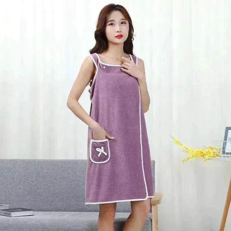 The coral velvet cozy wearable cocoon bath towel - EX-STOCK Canada