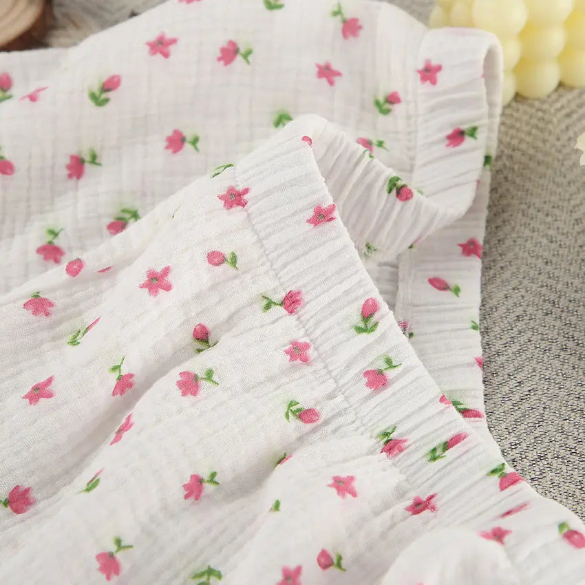 Thin Cotton Printed Comfortable Loose Breathable Short-sleeved Shorts Summer Pajamas Home Wear For Women - EX-STOCK Canada