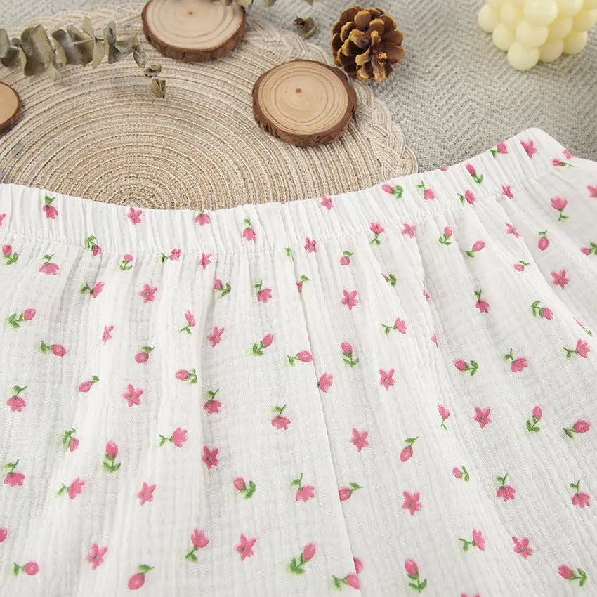 Thin Cotton Printed Comfortable Loose Breathable Short-sleeved Shorts Summer Pajamas Home Wear For Women - EX-STOCK Canada
