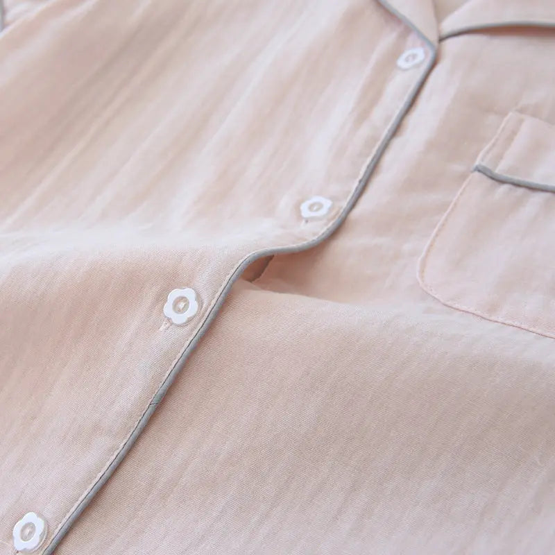 Pyjama trois pièces en gaze de coton pour femmes - EX-STOCK Canada