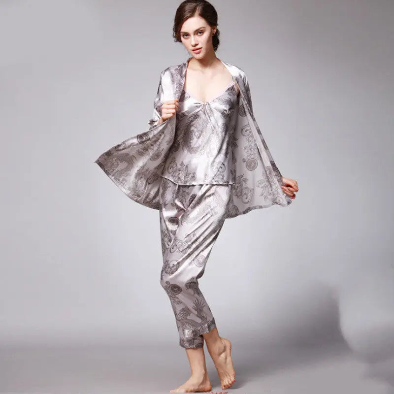 Three-piece silk pajamas for women - EX-STOCK Canada