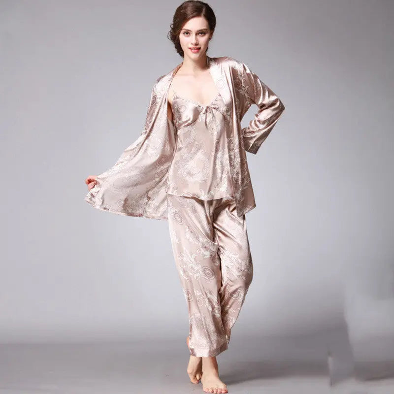 Three-piece silk pajamas for women - EX-STOCK Canada
