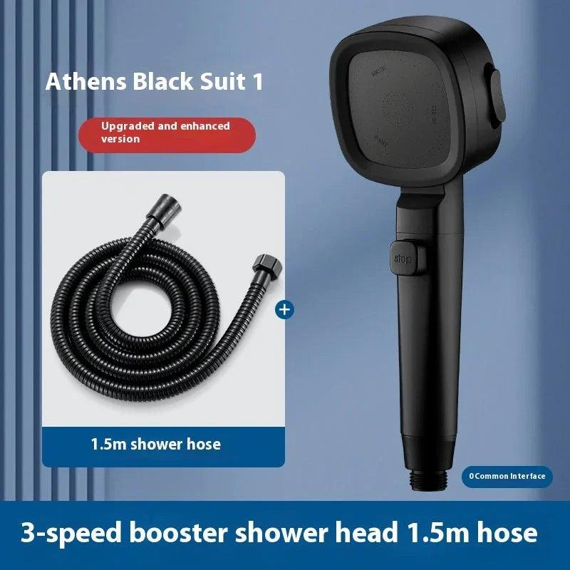 Three-speed Filter Supercharged Square Shower Head Handheld Nozzle EX-STOCK Canada