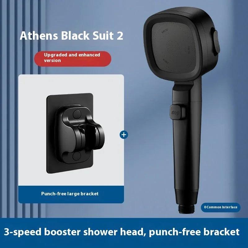 Three-speed Filter Supercharged Square Shower Head Handheld Nozzle EX-STOCK Canada