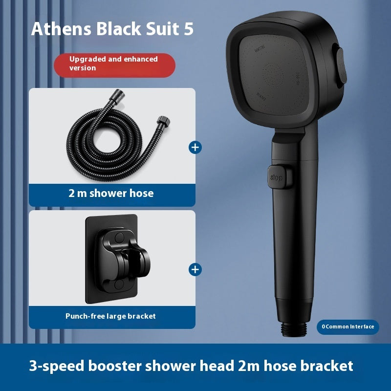 Three-speed Filter Supercharged Square Shower Head Handheld Nozzle EX-STOCK Canada