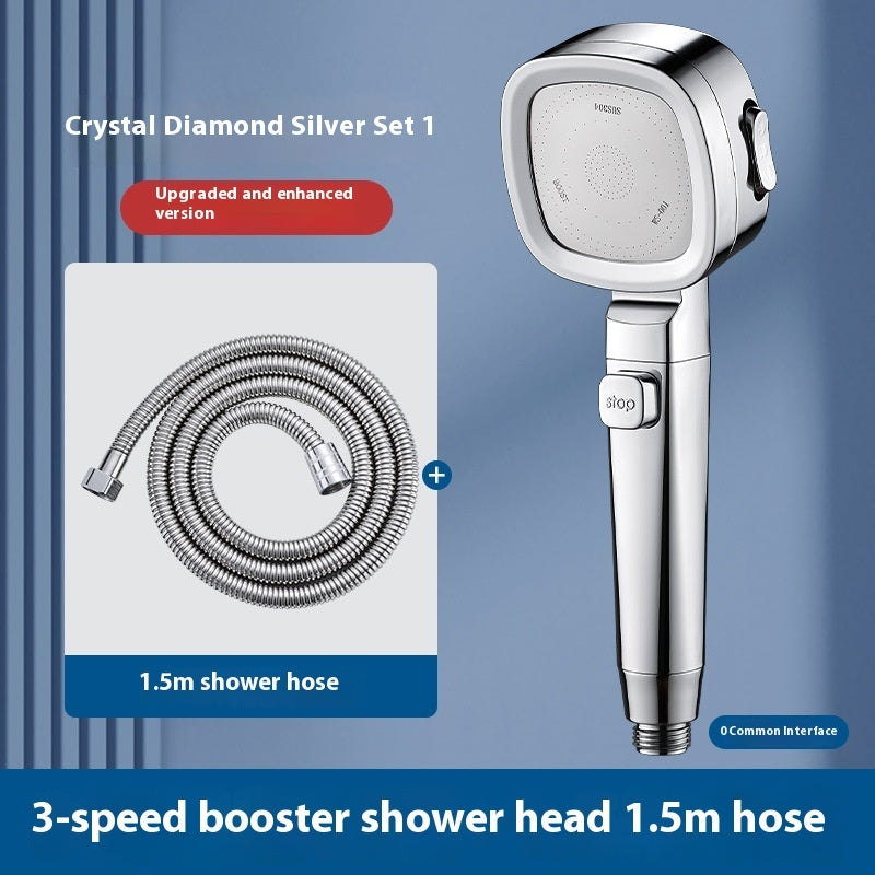 Three-speed Filter Supercharged Square Shower Head Handheld Nozzle EX-STOCK Canada