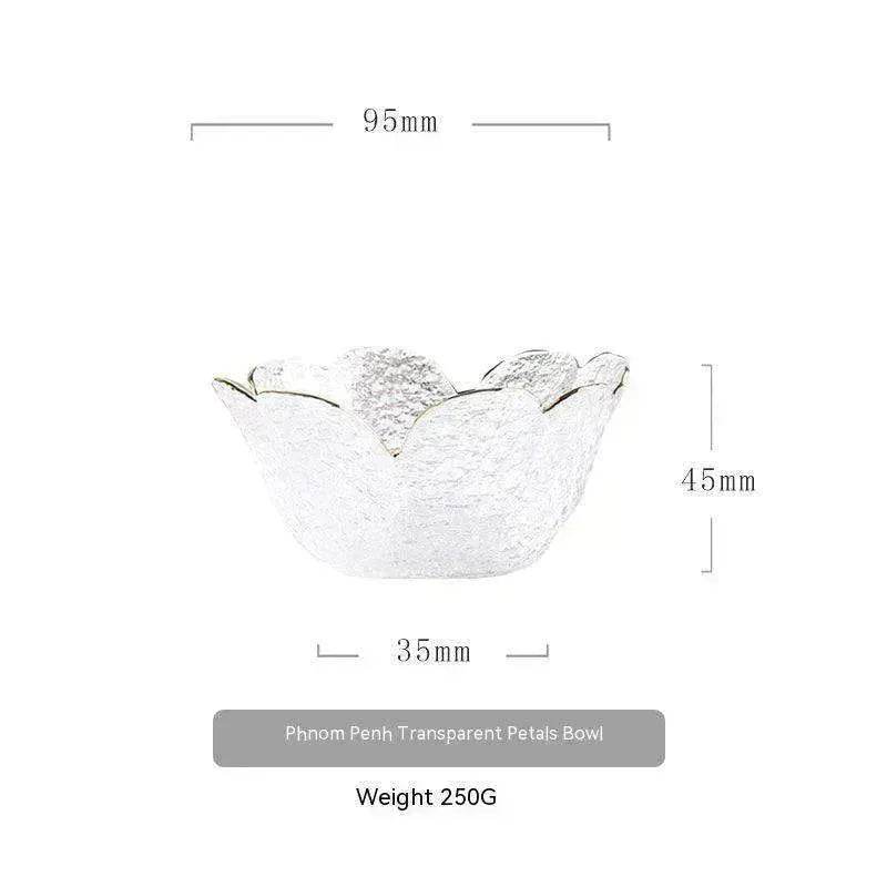 Traditional Japanese Style Hammer Pattern Petal Glass Bowl Set - EX-STOCK Canada