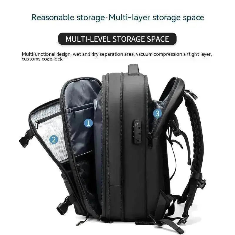 Travel Backpack Men's Business Multifunction Computer Bag Vacuum Compression Large-capacity Backpack - EX-STOCK Canada