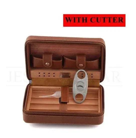 Humidificateur de cigares de voyage - Meilleure boîte humidificateur de cigares en cuir portable pour le voyage - EX-STOCK Canada