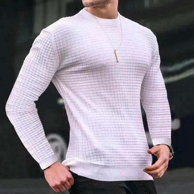 Pull tendance à col rond, tricoté ample, manches longues en coton - EX-STOCK Canada