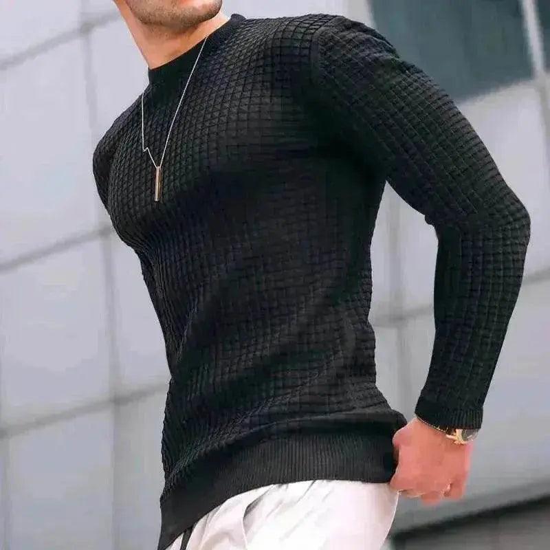 Pull tendance à col rond, tricoté ample, manches longues en coton - EX-STOCK Canada