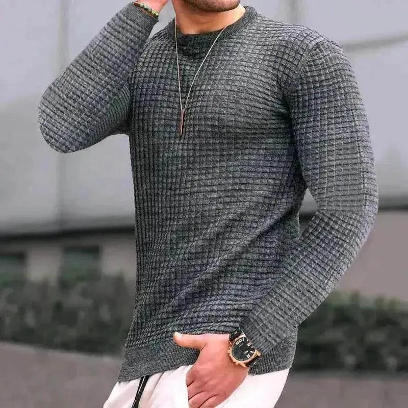 Pull tendance à col rond, tricoté ample, manches longues en coton - EX-STOCK Canada