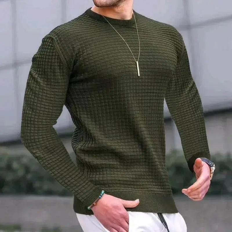 Pull tendance à col rond, tricoté ample, manches longues en coton - EX-STOCK Canada