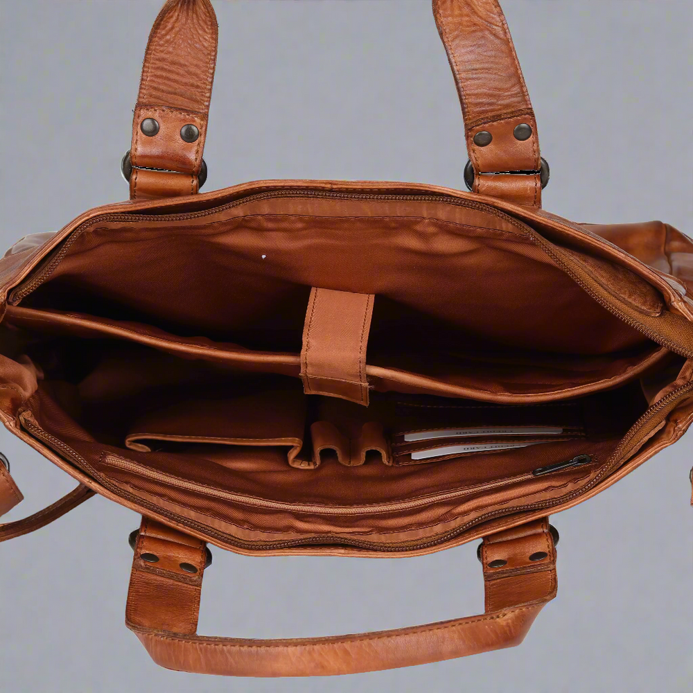 Bolsa de cuero para portátil tipo mensajero con dos asasEX-STOCK Canada