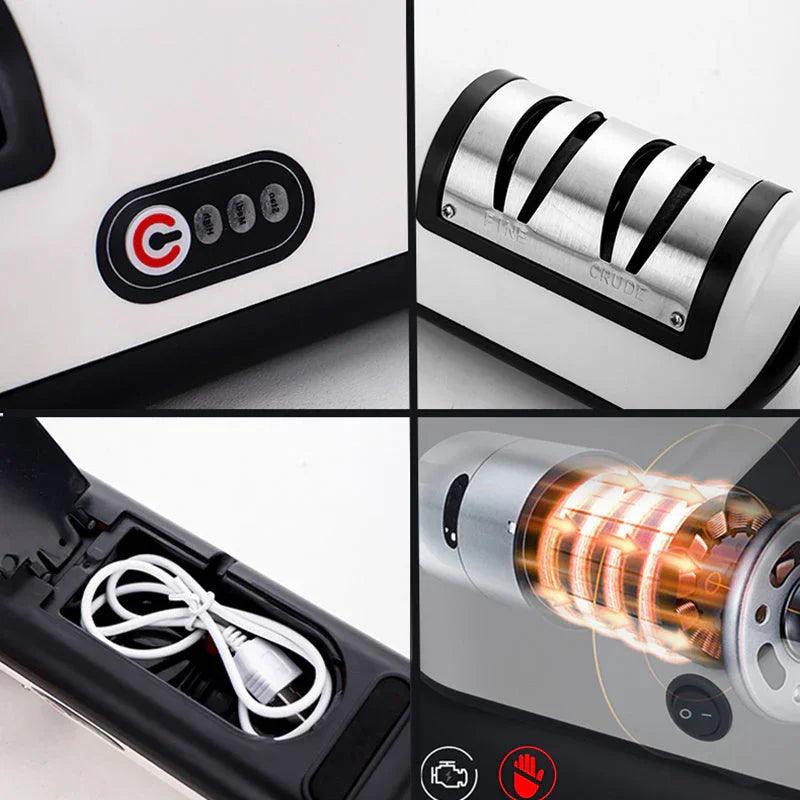 USB Rechargeable Electric Knife Sharpener Automatic Adjustable Kitchen Tool For Fast Sharpening Knives Scissors And Grinders Gadgets EX-STOCK Canada