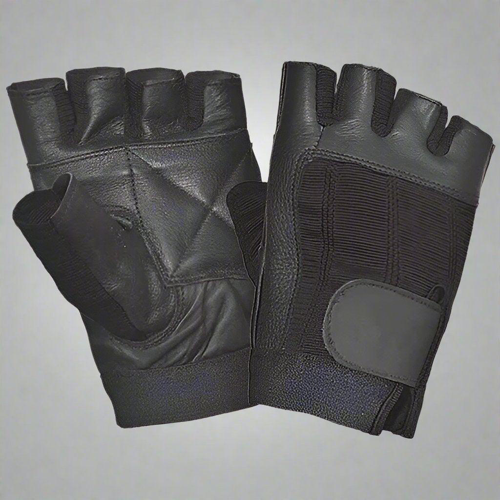 Unik International Leather & Fabric Fingerless Gloves EX-STOCK Canada