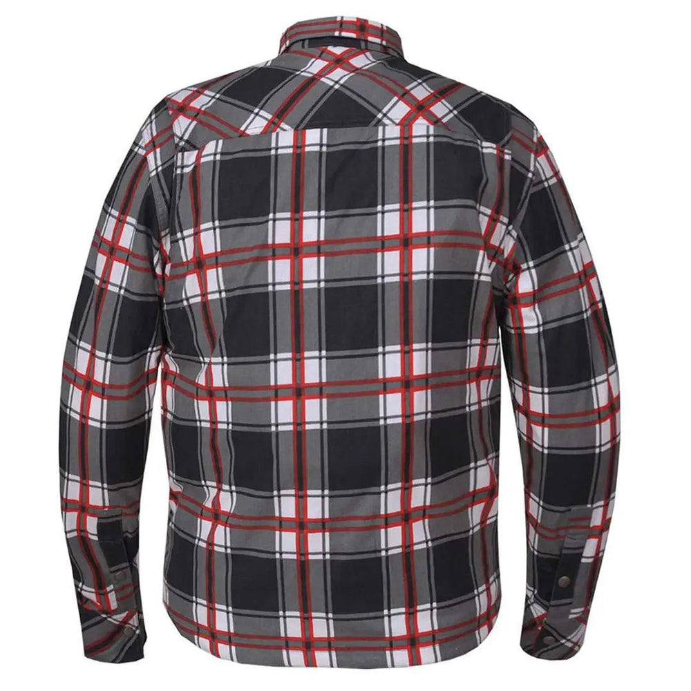Unik International Men's Red and White Riding Flannel Armoured Shirt EX-STOCK Canada