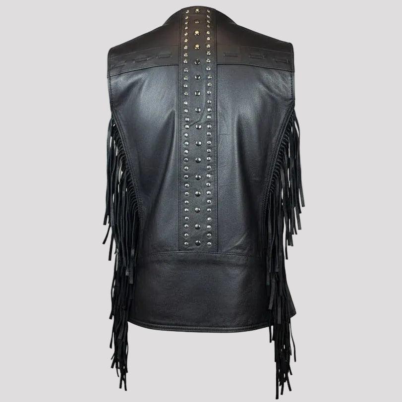 Unik International Women's Studded Fringe Vest