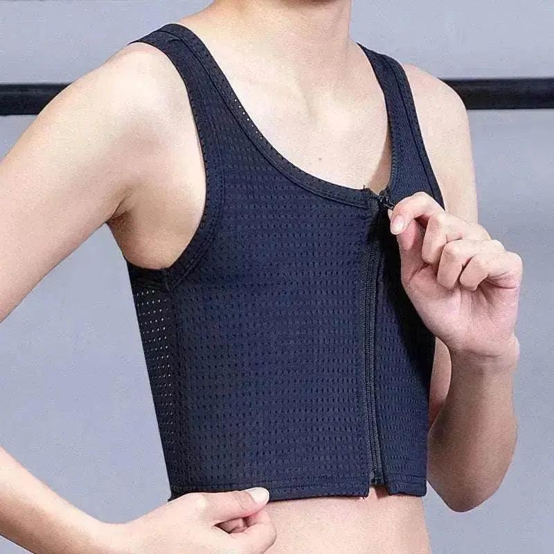 Bandage court de modelage avec fermeture éclair pour la couverture de poitrine unisexe T Era - EX-STOCK Canada