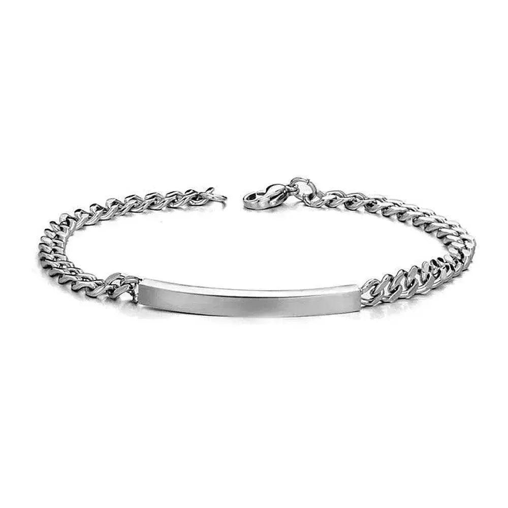 Bracelet en acier titane unisexe à plaque courbée plaqué or rose - EX-STOCK Canada