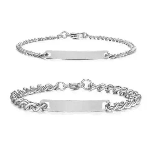 Bracelet en acier titane unisexe à plaque courbée plaqué or rose - EX-STOCK Canada