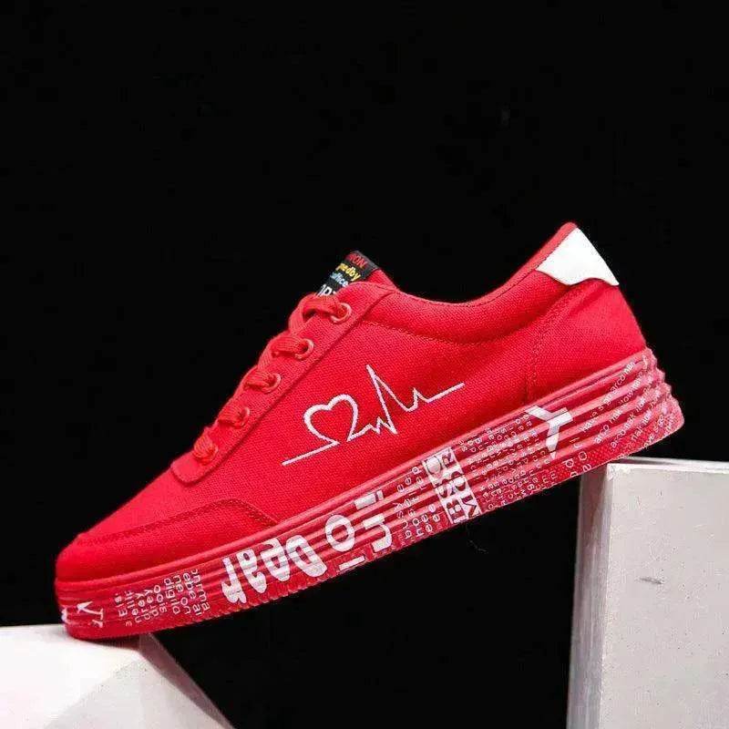 Valentine's Day Canvas Flats Lace-up Casual Shoes - EX-STOCK Canada