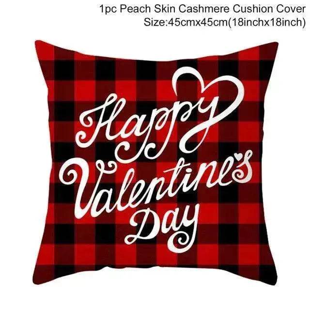 Valentine's Day Red Cartoon Letter Series Peach Skin Sofa Pillowcase - EX-STOCK Canada