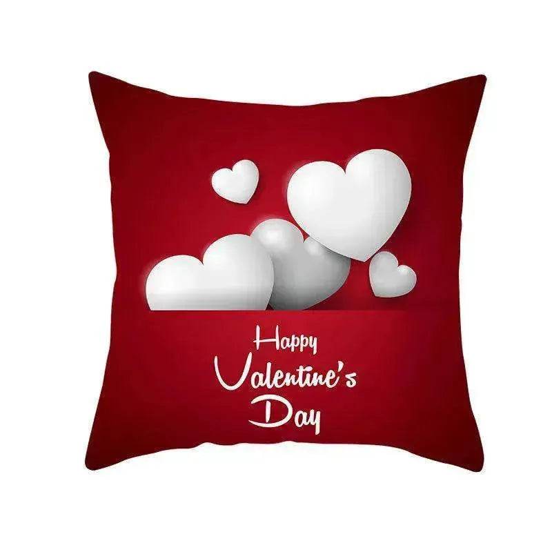 Valentine's Day Red Heart Linen Pillowcase - EX-STOCK Canada