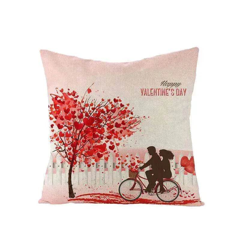 Valentine's Day Red Heart Linen Pillowcase - EX-STOCK Canada