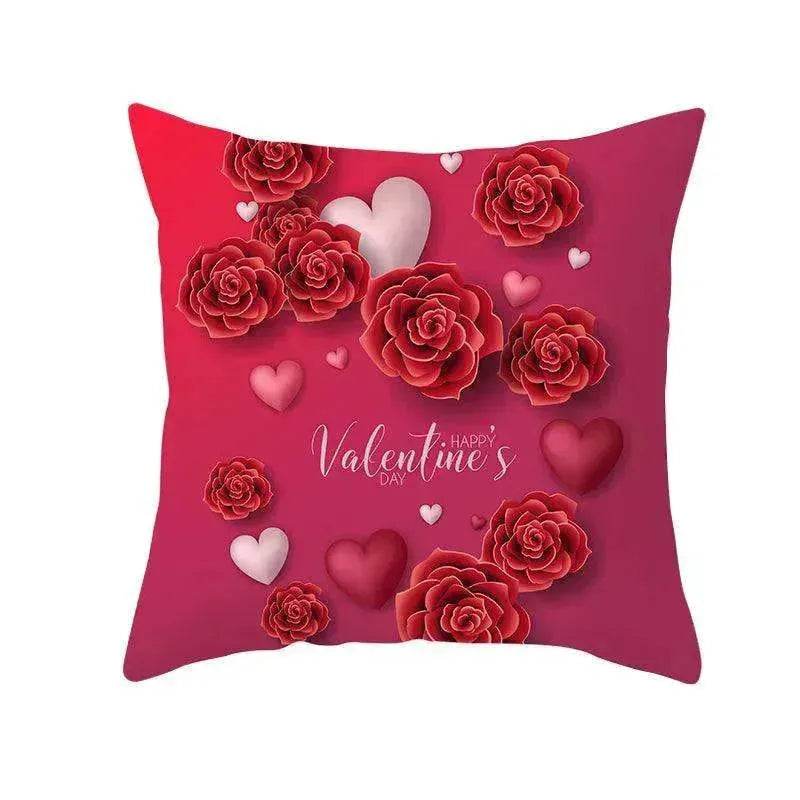 Valentine's Day Red Heart Linen Pillowcase - EX-STOCK Canada
