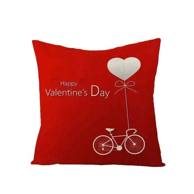 Valentine's Day Red Heart Linen Pillowcase - EX-STOCK Canada