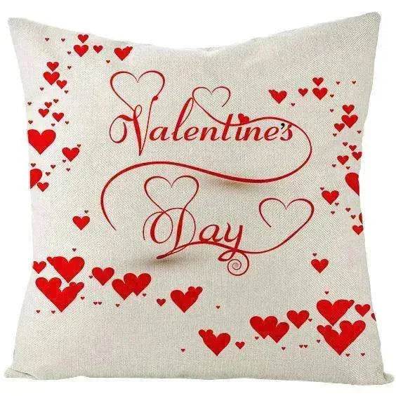 Valentine's Day Red Heart Linen Pillowcase - EX-STOCK Canada