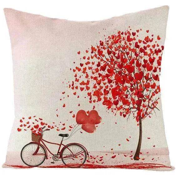 Valentine's Day Red Heart Linen Pillowcase - EX-STOCK Canada