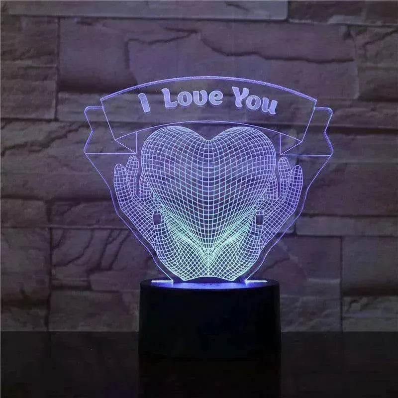 Valentines Day Gift Hands Holding Love 3D Night Light - EX-STOCK Canada
