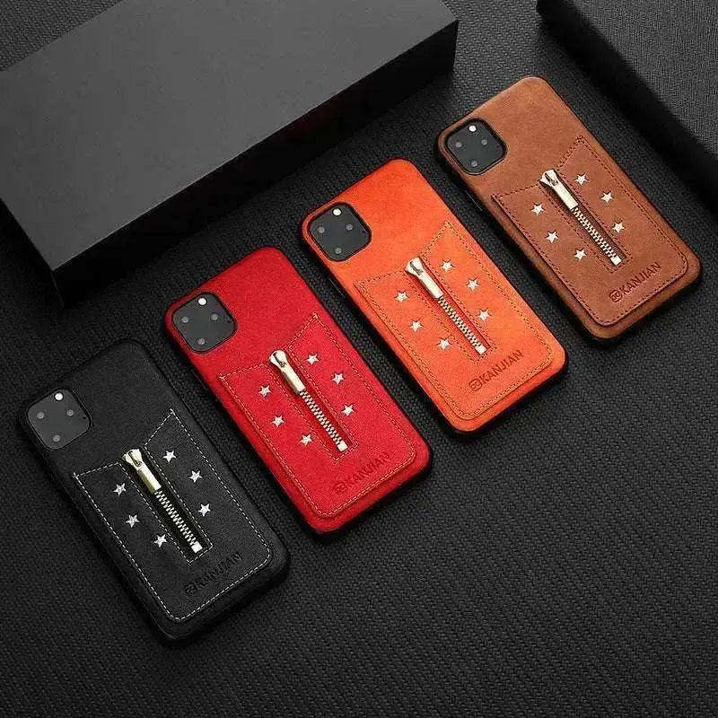 Variété de coques de téléphone élégantes avec fermeture éclair anti-empreintes pour modèles de téléphone mobile - EX-STOCK Canada