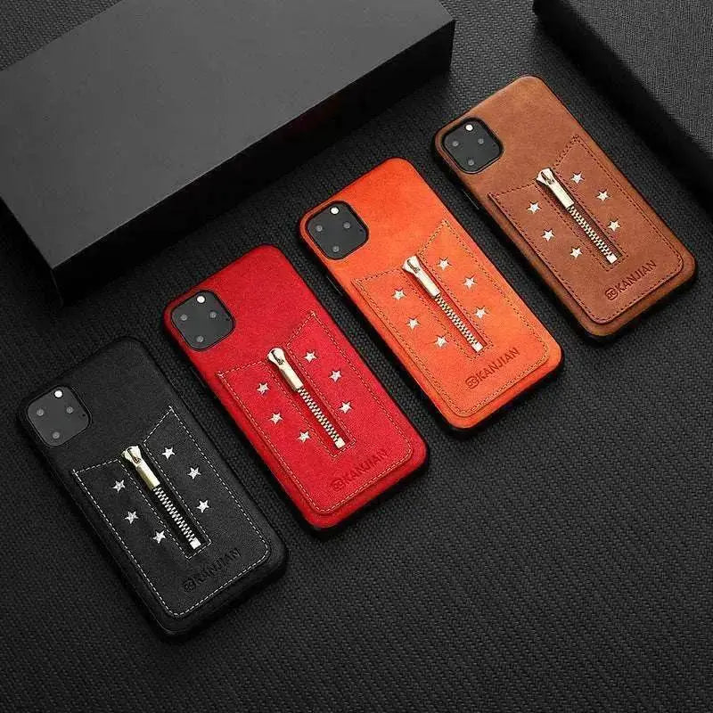 Variety of Mobile Model's Anti Fingerprint Zipper Elegant Phone Case - EX-STOCK Canada