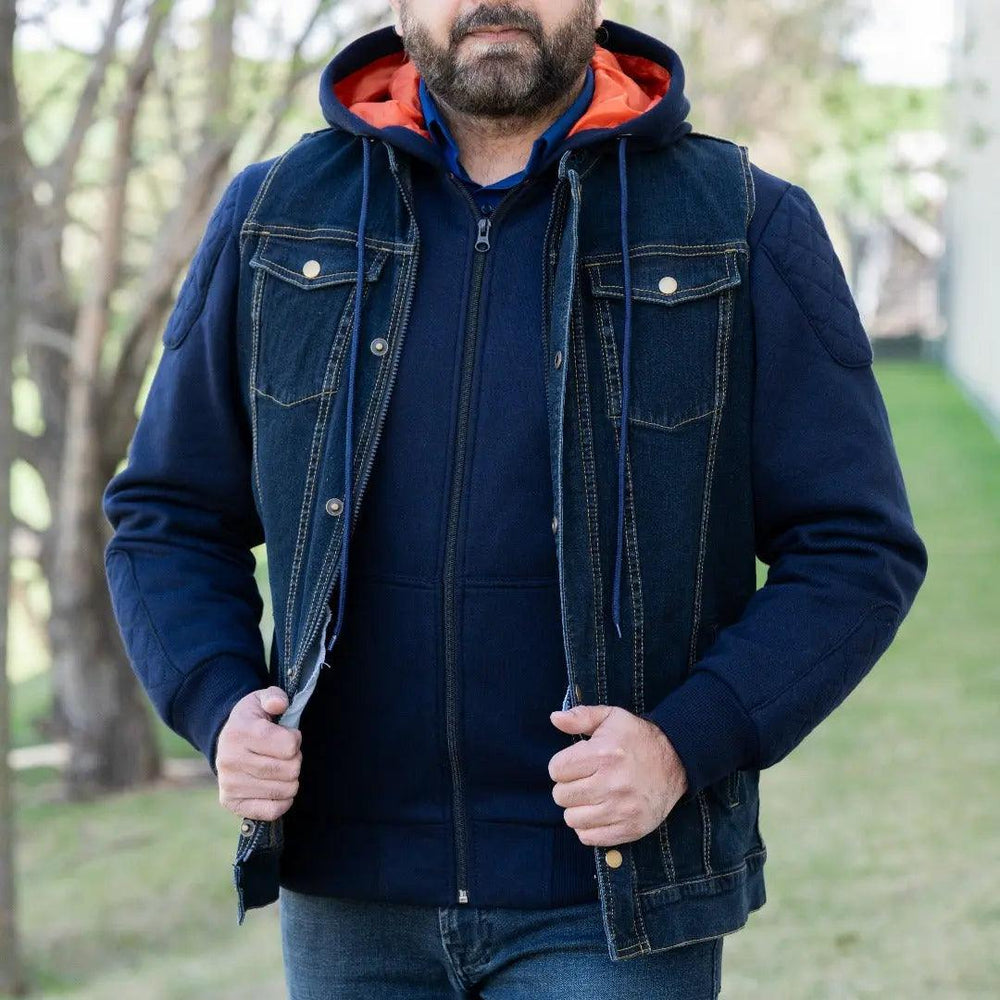 Versatile Denim Vest with Hoodie EX-STOCK Canada