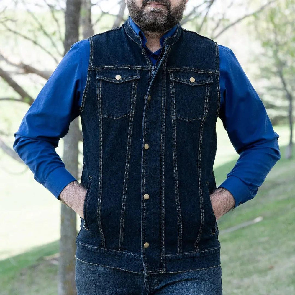 Versatile Denim Vest with Hoodie EX-STOCK Canada