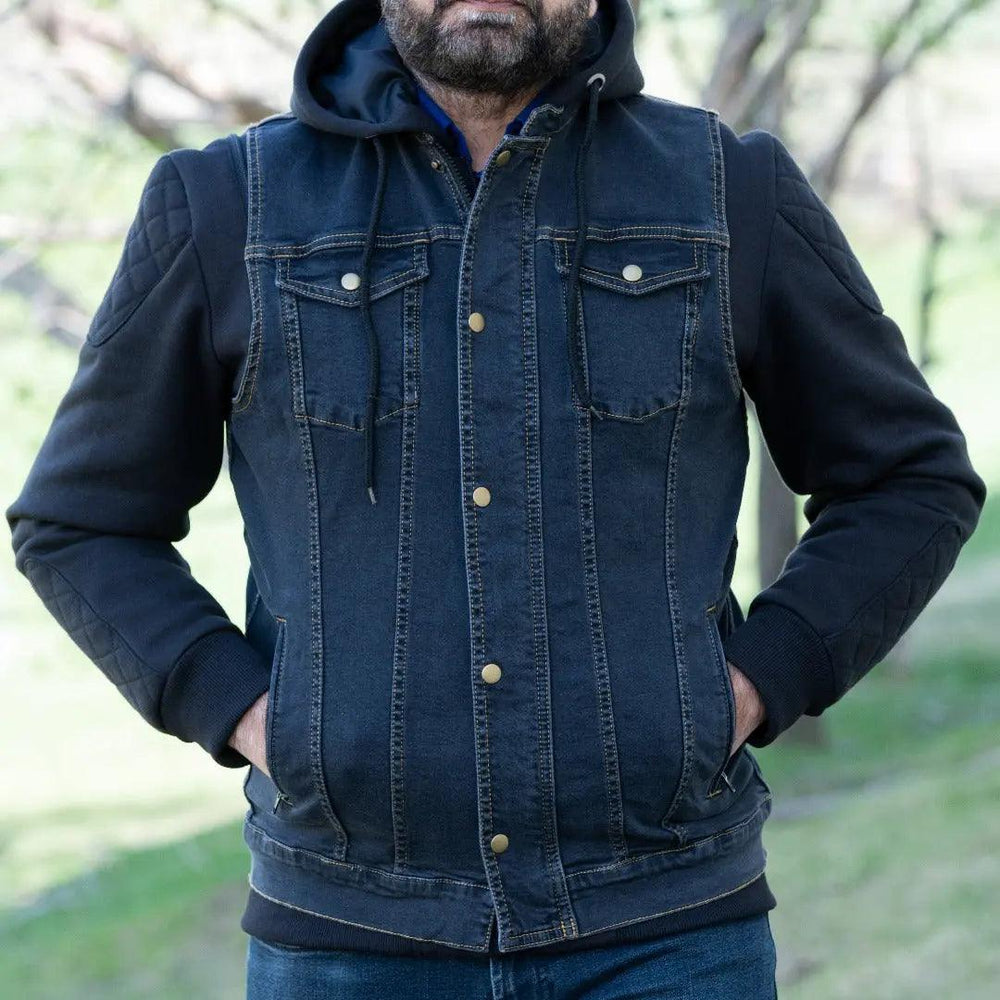 Versatile Denim Vest with Hoodie EX-STOCK Canada