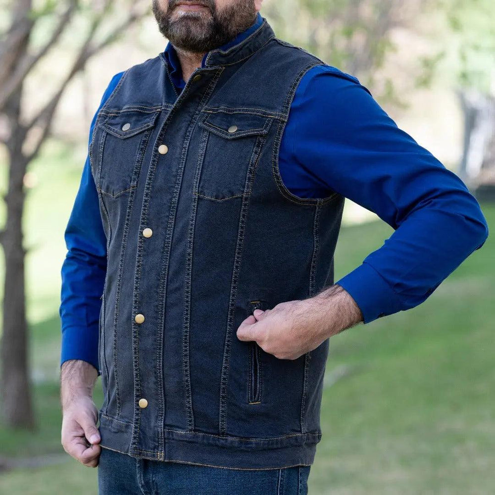 Versatile Denim Vest with Hoodie EX-STOCK Canada