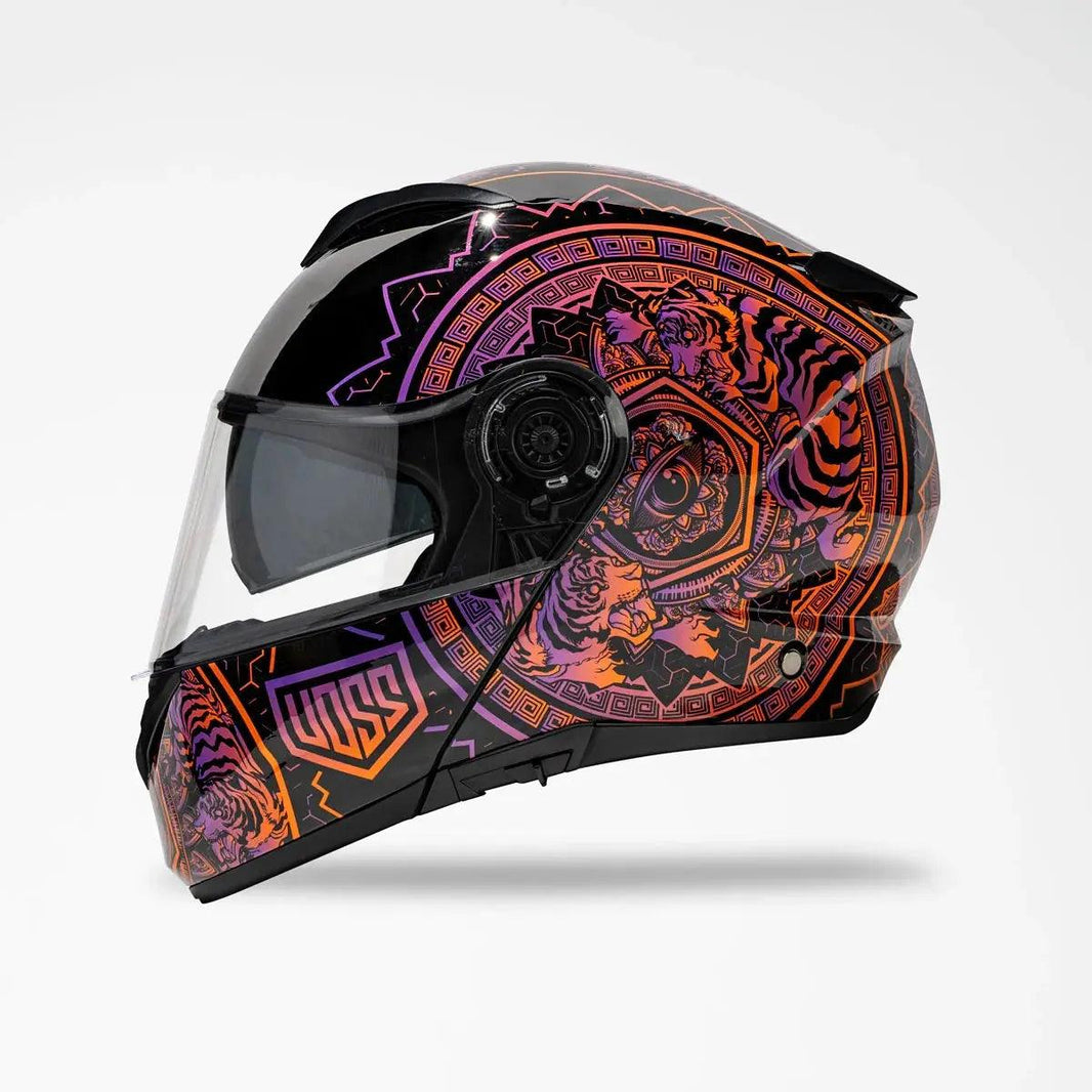 Voss 580 Conquest Gloss Neon Mandala Motorcycle Helmet EX-STOCK Canada
