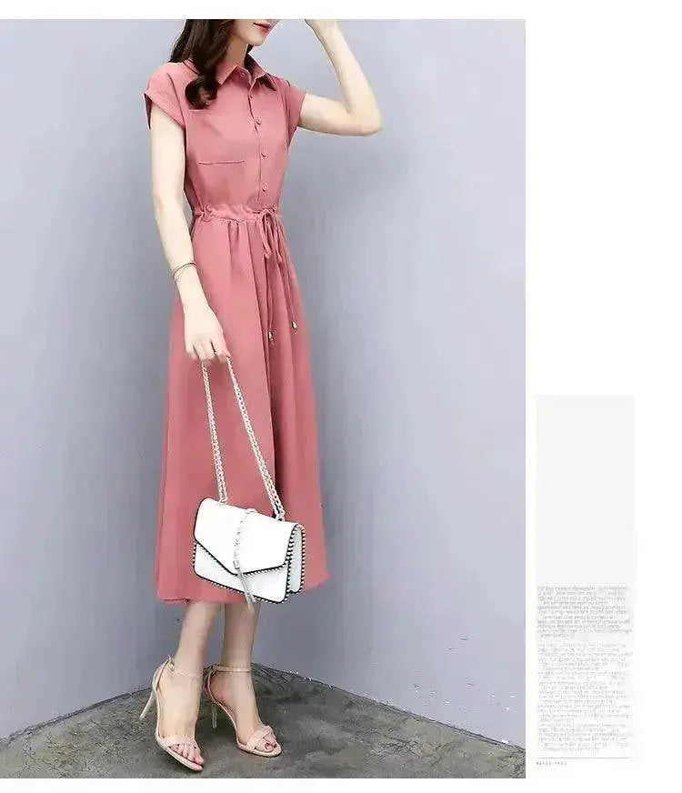Waist-tight Slimming Elegant Casual Long Dress - EX-STOCK Canada