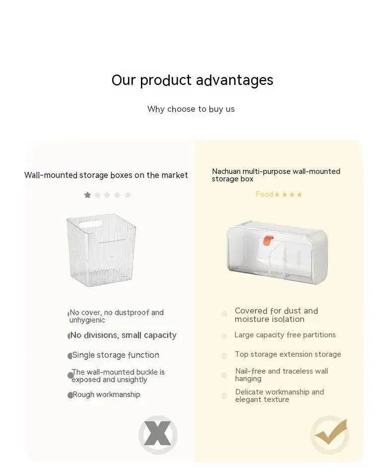 Boîte de rangement murale en grille Fournitures pour toilettes à domicile Fournitures ménagères Petits appareils ménagers - EX-STOCK Canada