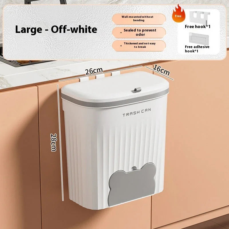 Seau de stockage des déchets de cuisine et toilettes domestiques monté au mur avec couvercleEX-STOCK Canada