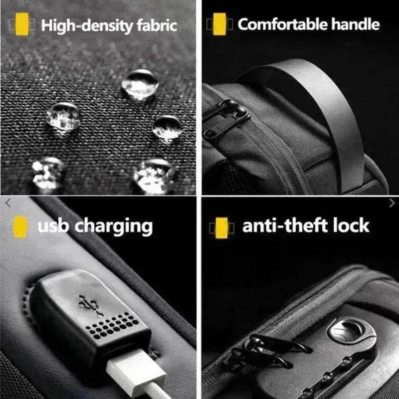 Waterproof USB Anti-theft Bag Oxford Sling - EX-STOCK Canada