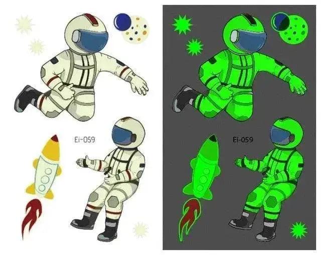 Autocollants de tatouage lumineux aérospatiaux étanches pour enfants - EX-STOCK Canada