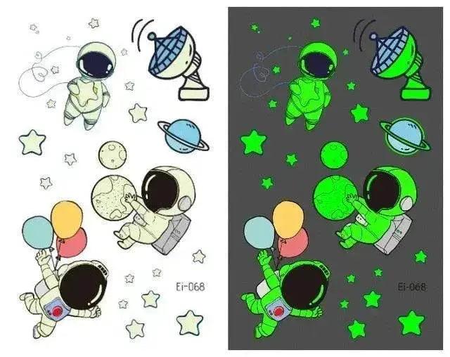Autocollants de tatouage lumineux aérospatiaux étanches pour enfants - EX-STOCK Canada
