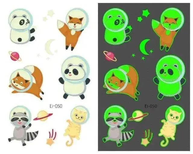 Autocollants de tatouage lumineux aérospatiaux étanches pour enfants - EX-STOCK Canada
