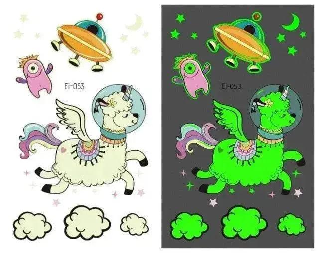 Autocollants de tatouage lumineux aérospatiaux étanches pour enfants - EX-STOCK Canada