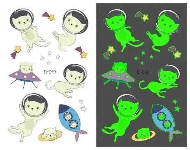 Autocollants de tatouage lumineux aérospatiaux étanches pour enfants - EX-STOCK Canada